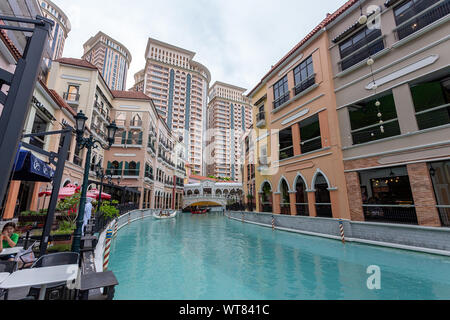 Venedig Canal Grande, Bonifacio Global City, Taguig, Manila, Philippinen. 22. August 2019. Stockfoto