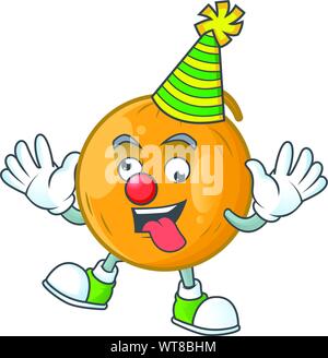 Clown casaba Melone Frucht Cartoon auf weißem Hintergrund Vector Illustration Stock Vektor