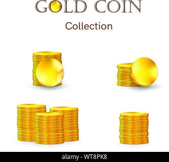 Gold Münzen Sammlung. Stock Vektor