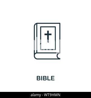 Bibel übersicht Symbol. Thin Line Style von Halloween icons Collection. Pixel Perfect einfaches Element Bibel Symbol für Web Design, Anwendungen, Software, drucken Stock Vektor