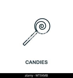 Bonbons Umrisse Symbol. Thin Line Style von Halloween icons Collection. Pixel Perfect einfaches Element Bonbons Symbol für Web Design, Anwendungen, Software, drucken Stock Vektor