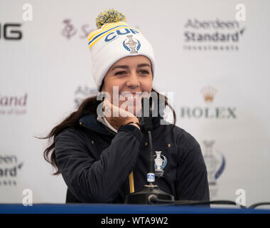 Auchterarder, Schottland, Großbritannien. 11. September 2019. Pressekonferenzen aus Team Spieler in Gleneagles. Abgebildet; Team Europe Georgia Hall. Iain Masterton/Alamy leben Nachrichten Stockfoto