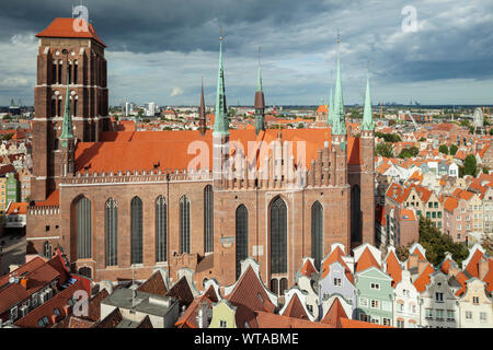 Gotische Kirche von St Mary's in Danzig, Polen. Stockfoto