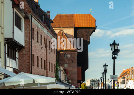 Das mittelalterliche Krantor in Danzig, Polen. Stockfoto