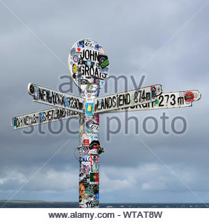 John O Groats zeichen Marker, Caithness Schottland Stockfoto