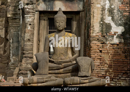 Buddha Statue in Affen Tempel Stockfoto