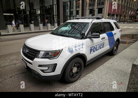 Federal protective Service Polizei suv Fahrzeug Teil des Ministeriums für Heimatschutz Chicago Illinois USA Stockfoto