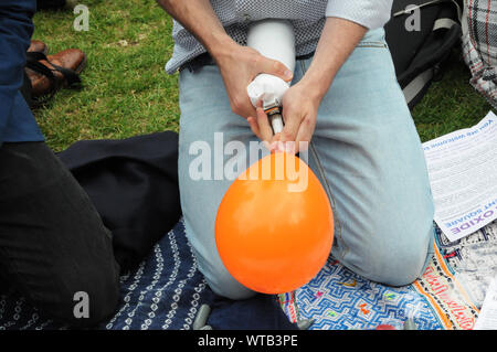 Protest gegen die Kriminalisierung von legalen Highs. Stockfoto