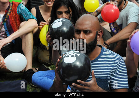 Protest gegen die Kriminalisierung von legalen Highs. Stockfoto