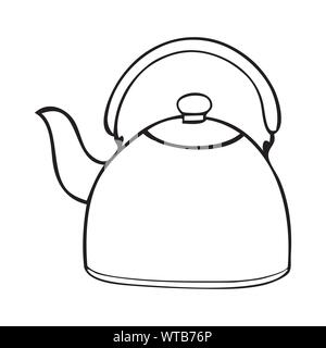 Schwarze und weiße vector Abbildung: Kaffee Wasserkocher Stock Vektor