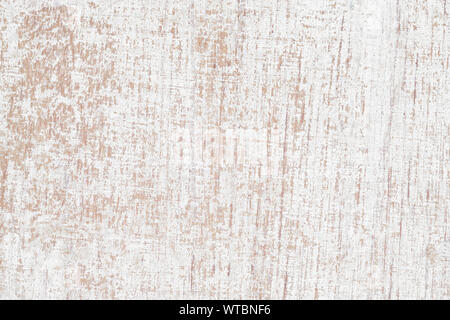 Grunge Hintergrund. Peeling weiße Farbe auf einem alten Holz- Hintergrund. rostige verwitterte Holzbohlen. Stockfoto