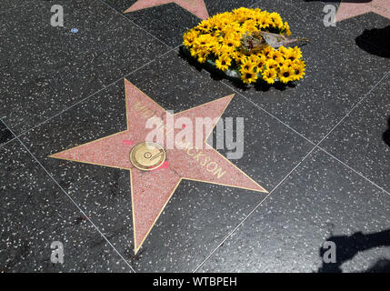 Michael Jacksons Stern auf dem Hollywood Walk of Fame, Los Angeles, Kalifornien Stockfoto