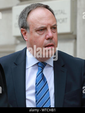 Westminster, London, 11. Sep 2019. Nigel Dodds, Chef der DUP im Unterhaus und stellvertretende Vorsitzende der DUP, in der Westminster heute. Credit: Imageplotter/Alamy leben Nachrichten Stockfoto