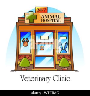 Die tierärztliche Klinik oder Krankenhaus Tierarzt, Tier oder pet Stock Vektor