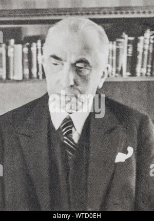 Emil Hacha (1872 - 1945) war ein tschechischer Rechtsanwalt, der dritte Präsident der Tschechoslowakei von 1938 bis 1939. März 1939, sein Land wurde unter der contr Stockfoto