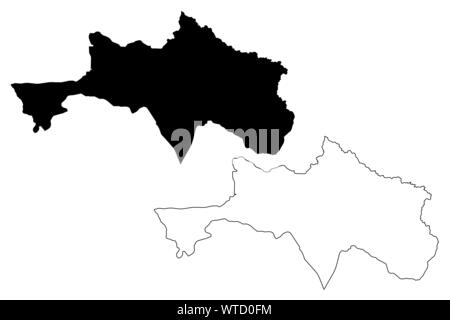 Provinz Bolikhamsai (Demokratische Volksrepublik Laos, Muang Lao, Provinzen Laos) Karte Vektor-illustration, kritzeln Skizze Borikhamxay Karte Stock Vektor