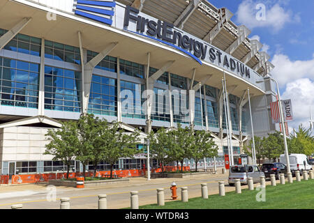 FirstEnergy Stadium, der Heimat der Cleveland Browns, in Cleveland, Ohio, USA. Stockfoto