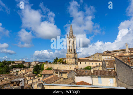Ansicht von Saint-Emilion in Aquitanien, Frankreich Stockfoto