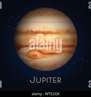 Cartoon realistische Saturn. Planeten im Sonnensystem Stock Vektor