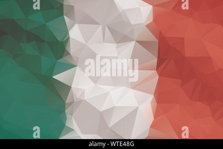 Low polygon abstrakte Low Poly Flagge Italien vector Hintergrund Stock Vektor