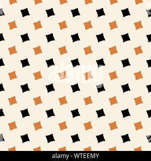 Schwarz und Hell orange Diamond square nahtlose Muster Vektor-Gewebe, Hintergründe, Tapeten, Raumgestaltung etc. Stockfoto