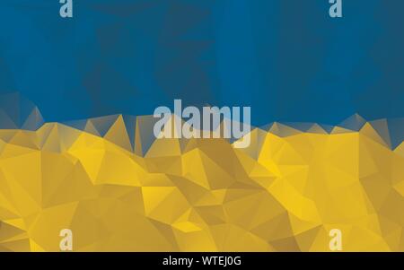 Low polygon abstrakte Low Poly Flagge der Ukraine vector Hintergrund Stock Vektor