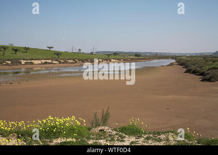 Salzwasser Lagune bei Castro Marim Naturschutzgebiet Algarve Portugal Stockfoto