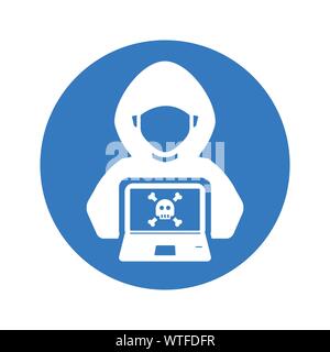 Hacker-Symbol, Hacking, Internetkriminalität Stock Vektor