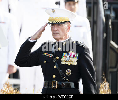 Arlington, VA, USA. 11 Sep, 2019. September 11, 2019 - Arlington, VA, USA: General Joseph F. DUNFORD JR., Vorsitzender des Generalstabs, am 11. September Gedenkfeier Zeremonie am Pentagon. Quelle: Michael Brochstein/ZUMA Draht/Alamy leben Nachrichten Stockfoto