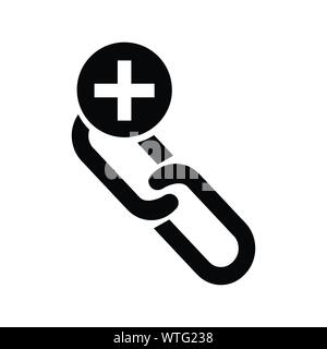 Link hinzufügen, Link Building, Hyperlink, link Symbol Stock Vektor