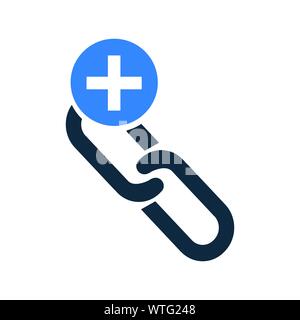 Link hinzufügen, Link Building, Hyperlink, link Symbol Stock Vektor