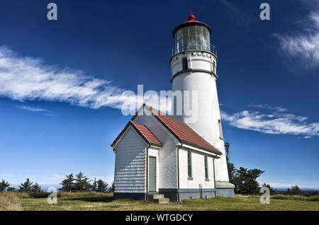 Oder: Curry County, Nördliche Curry County Coast, Kap Blanco, Cape Blanco State Park. Blick auf Cape Blanco Lighthouse [Bitte für #278.373.] Stockfoto