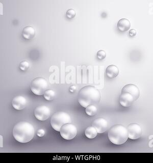 Graue Bälle in der Luft auf abstrakten Hintergrund. Stock Vektor