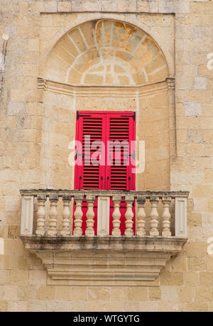 Die alte Hauptstadt der Malte, Mdina, auf einer Hochebene im Zentrum der Insel, engen Gassen, Stockfoto