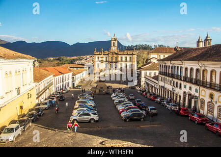 Praça Tiradentes, Quadrat Tiradentes, Ouro Preto, Minas Gerais, Brasilien Stockfoto