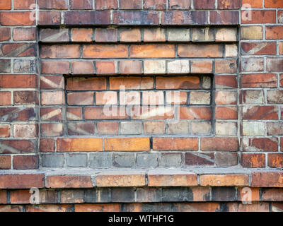 Brick Wall. Ein Fragment eines Red brick wall. Wand Textur. Architektonisches detail. Stockfoto