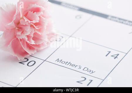 Muttertag im Kalender Stockfoto