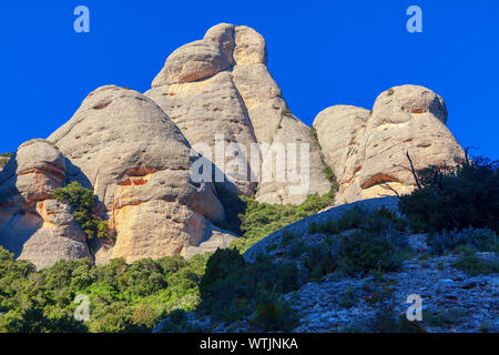 Majestätische Natur von Montserrat Berge in Katalonien, Spanien Stockfoto