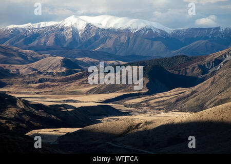 Blick über die Berge in Canterbury, Neuseeland Stockfoto