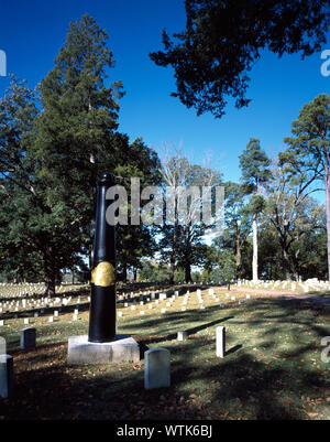 Mehr als ein Drittel der Grabsteine in Silo National Cemetery in Tennessee markieren Gräber unbekannter Soldaten der Union Stockfoto