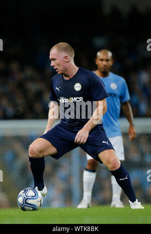 Manchester, Großbritannien. 11 Sep, 2019. ; Etihad Stadium, Manchester, Lancashire, England; Vincent Kompany Testimonial, Manchester City Legenden versus Premier League All Stars XI; Paul Scholes der Premier League All-Stars XI-Redaktion nur verwenden. Credit: Aktion Plus Sport Bilder/Alamy leben Nachrichten Stockfoto