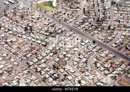 Luftaufnahme der Nachbarschaft in Phoenix, Arizona Stockfoto