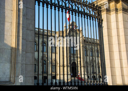 Palacio de Regierung, regierungspalast an der Plaza de Armas in Lima, Peru Stockfoto