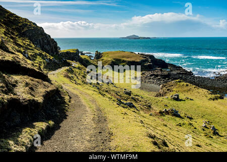 Die Inseln von den Treshnish Treshnish Halbinsel an der Küste zu Fuß, Isle of Mull, Schottland, Großbritannien Stockfoto