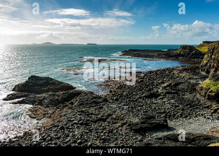 Die Inseln von den Treshnish Treshnish Halbinsel an der Küste zu Fuß, Isle of Mull, Schottland, Großbritannien Stockfoto