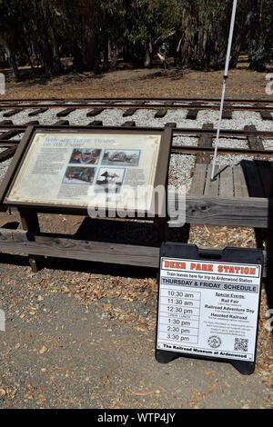 Deer Park Station Schilder an Ardenwood Historic Farm, Fremont, Kalifornien Stockfoto