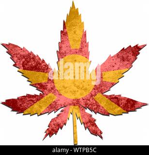 Unkraut in den Farben der Flagge Mazedonien Stockfoto