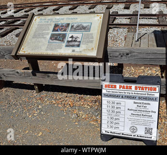 Deer Park Station Schilder an Ardenwood Historic Farm, Fremont, Kalifornien Stockfoto