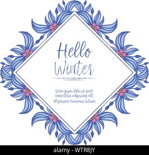 Schönen Kranz Rahmen für Schriftzug Karte Hallo Winter. Vektor Stock Vektor