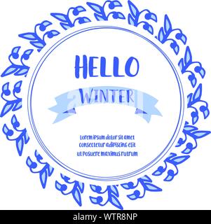 Schönen Kranz Rahmen für Schriftzug Karte Hallo Winter. Vektor Stock Vektor